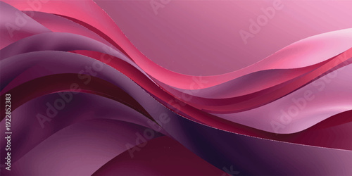 A soft abstract pink silk background features flowing purple waves and smooth digital lines to create an artistic motion texture for a modern wallpaper design