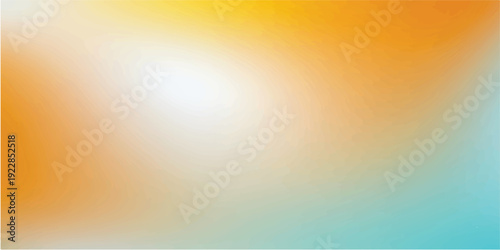 An abstract colorful vector illustration featuring a bright blue sky and sunny orange sunset glow with a blurred rainbow texture for a nature inspired artistic wallpaper design