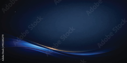 A smooth dark blue abstract background features flowing light waves and digital purple lines in a curved motion pattern for a textured wallpaper design