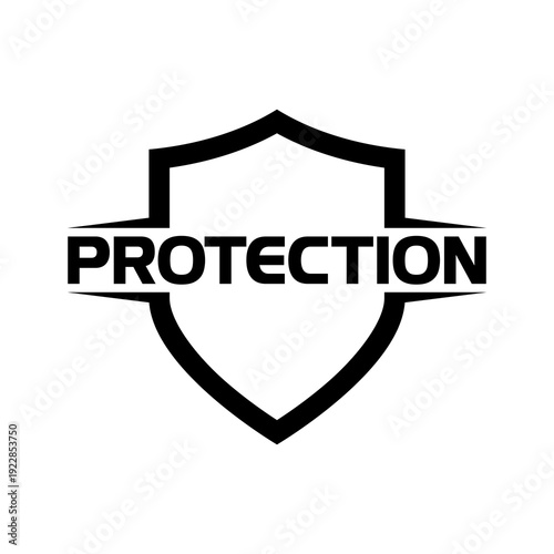 Protection shield icon isolated on white background