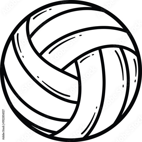 Volleyball Ball Outline Graphic Design Isolated on White Background Sport Equipment