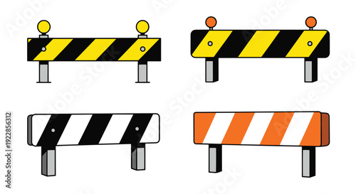 Road Barrier Line clean modern color vector