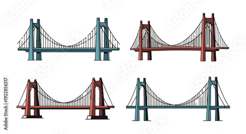 Suspension Bridge minimal elegant tone vector
