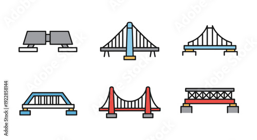 Temporary Bridge modern bright color illustration