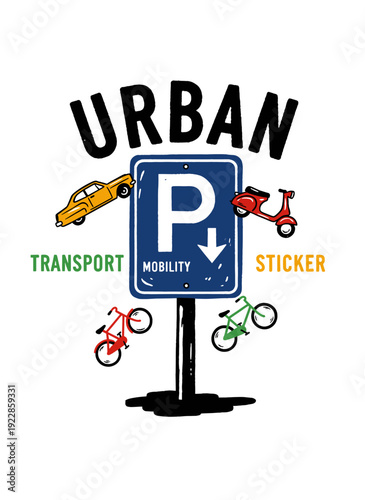 Tableau sur toile Urban transport graphic design