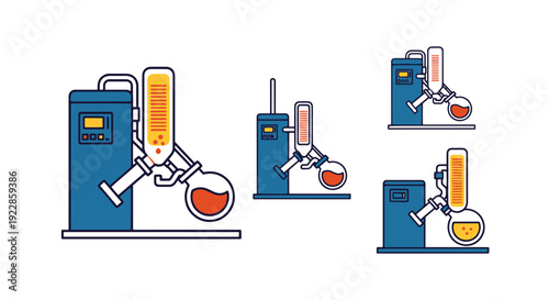 Rotary Evaporator minimal bold color illustration