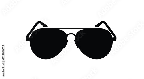 A black silhouette of classic aviator style sunglasses