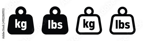 Weight icons showing kilogram and pound measurements