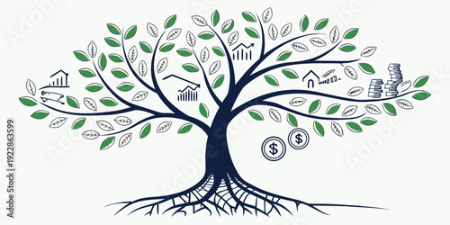 A tree with interconnected roots symbolizing unity and growth in nature