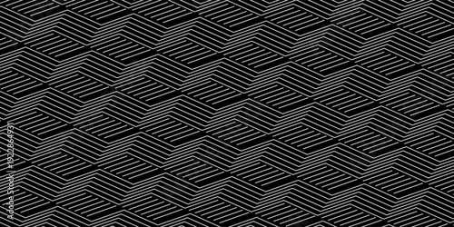 abstract black white stripe line. geometric triangle texture background. hexagon pattern. retro styled concept. Illustration