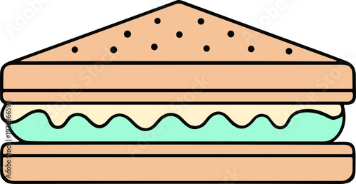 Illustration of a Sandwich with Filling.