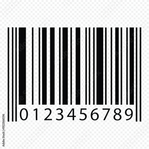 Black and White Barcode with Numbers for Product Identification and Scanning