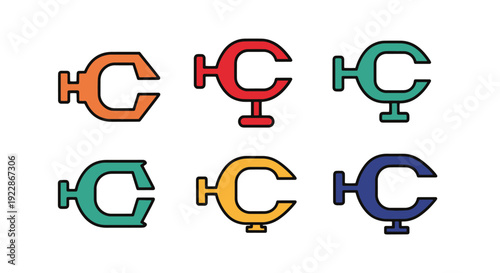 Test Tube Clamp Line abstract modern art vector