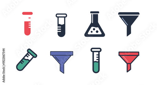 Test Tube Funnel creative abstract style vector