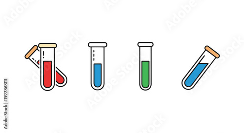 Test Tube Line art modern abstract creative illustration
