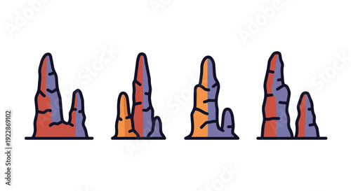 Stalagmite Line art creative abstract concept vector