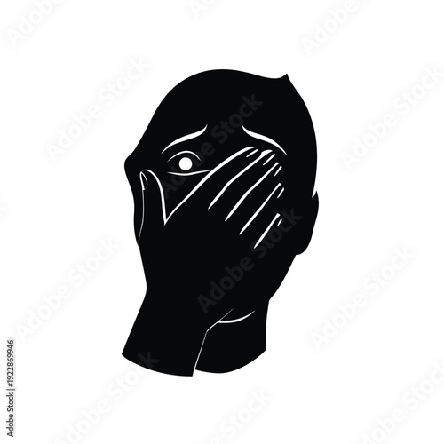 Covering Mouth Silhouette: Shock, Gasp, Surprise Expression