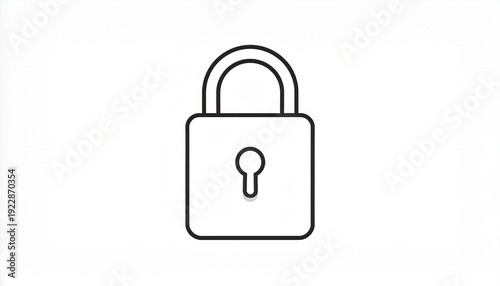 Minimalist padlock icon security symbol isolated on white background vector illustration Free Download Minimalist padlock icon security symbol isolated on white background vector illustration - GFXLoad