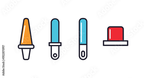 Test Tube Stopper minimal bold color vector