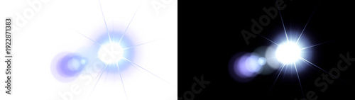 Abstract glowing blue lights shine brightly against dark background in digital illustration style