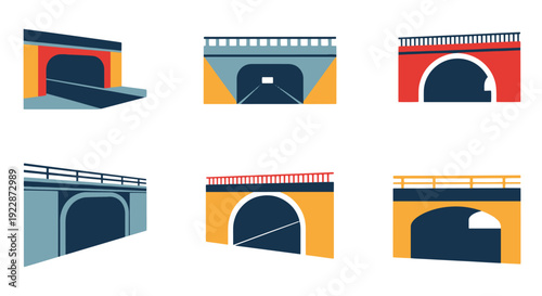 Tableau sur toile Underpass Line art simple creative color illustration