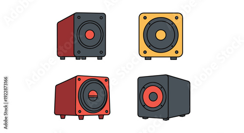 Subwoofer Line art abstract clean style illustration