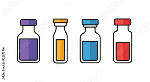 Sample Vial Line art soft colorful abstract illustration