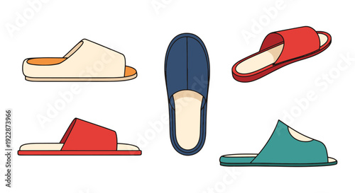 Slippers Line art modern abstract style illustration