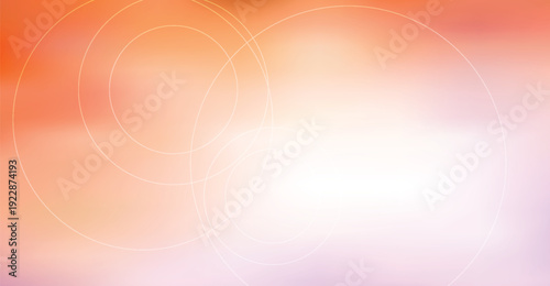 Soft orange pink gradient background with ethereal white circles for modern design