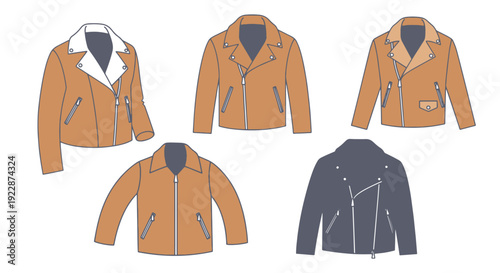 Suede Jacket Line clean modern style vector