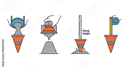 Slump Test Line art minimal abstract vector