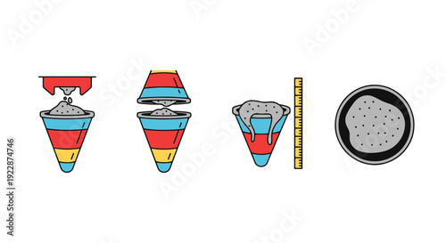 Slump Test Line art modern color design illustration