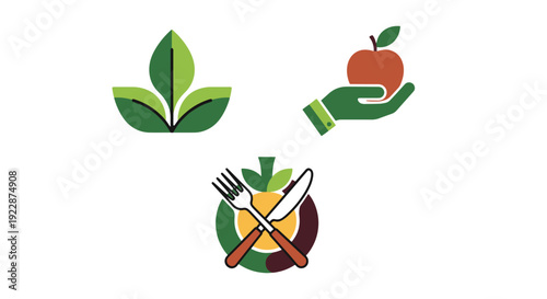 Vegan Line art soft tone color vector