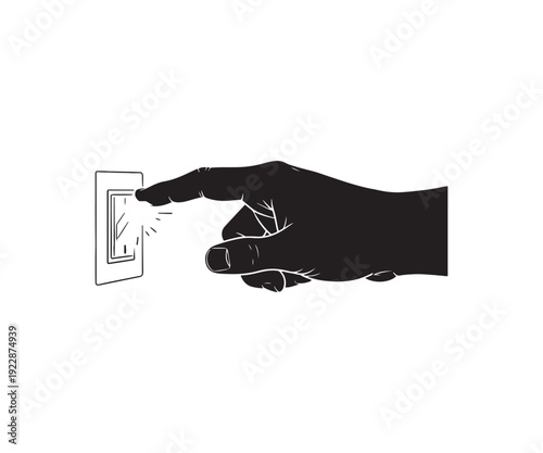 Hand flipping light switch on to brighten up space.