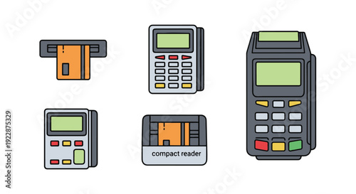 Smart Card Reader dynamic creative tone vector