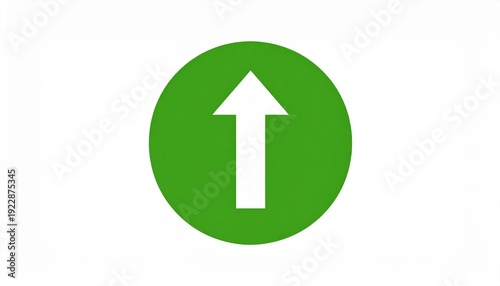 Free Download Green upward arrow icon isolated on white background for growth and success concept - GFXLoad
