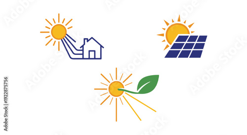 Sun Energy Line art soft tone color vector