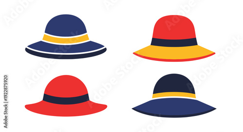 Sun Hat Line art clean modern creative illustration