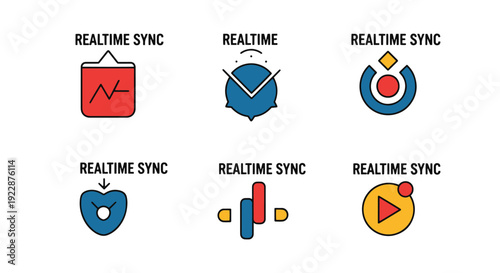 Realtime Sync Line soft elegant style illustration