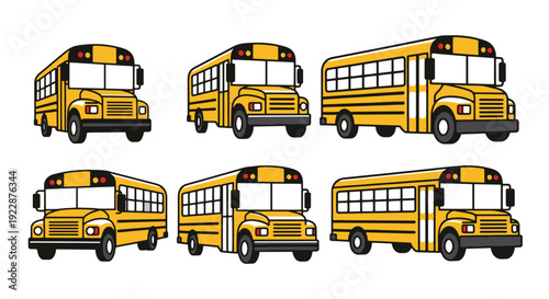 School Bus Line art minimal creative color illustration