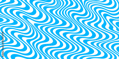 Abstract seamless pattern with blue and purple geometric waves creates a colorful psychedelic vector texture for tile wallpaper or textile backdrop design