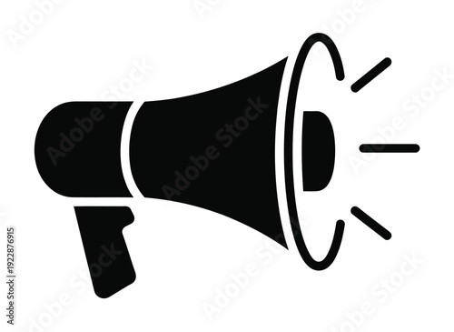 Vector of a loudspeaker megaphone with sound waves