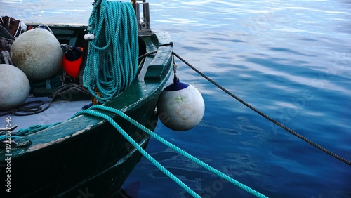 mooring fishing bow moored in the port