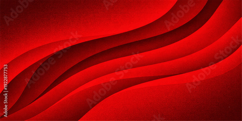 Luxurious red silk fabric texture with smooth abstract waves and soft satin curves creating an elegant vector backdrop illustration for a decorative wallpaper design