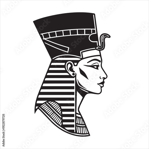 Egyptian Queen Side Profile Illustration
