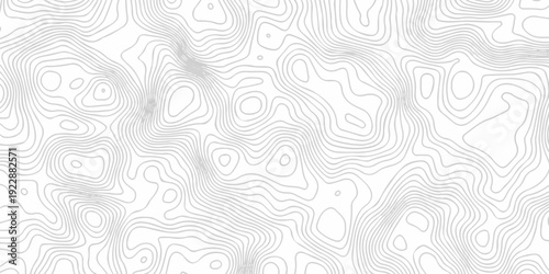 Topographic seamless map pattern with contour lines. Abstract geographic elevation design, lines sea map modern white background.