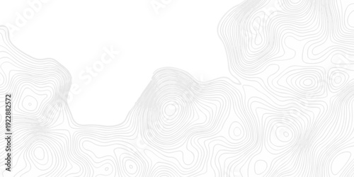 Topographic seamless map pattern with contour lines. Abstract geographic elevation design, lines sea map modern white background.