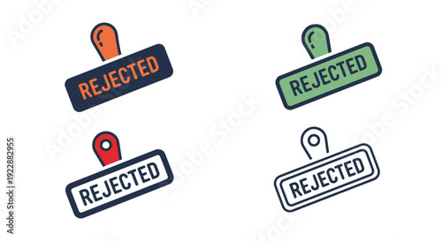 Rejected Stamp Line creative smooth abstract vector