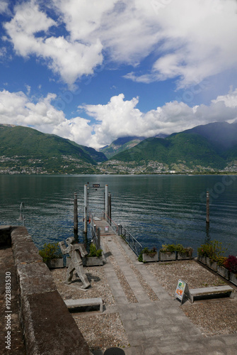 Vira, Switzerland, Pier on Maggiore Lake