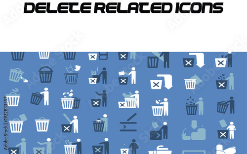 A set of delete related icons